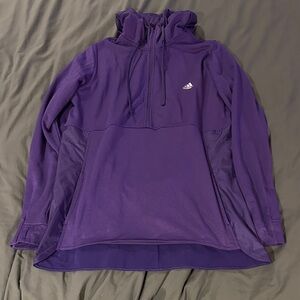 Adidas Deep Purple Pullover with Hood and 1/2 Zip